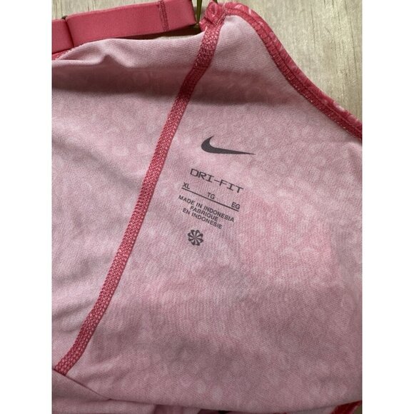 Nike Dry Fit Sports Bra Tank Top XL Pink Razorback Cropped Training - Picture 7 of 7